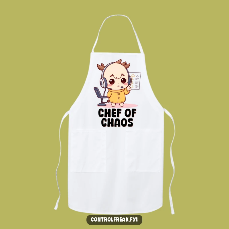Funny Headset Flowchart Apron: Culinary Strategist Gear, Unique Gift