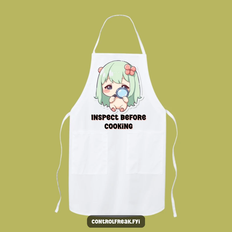 Funny Kawaii Magnifying Glass Apron: Inspect Your Culinary Creations