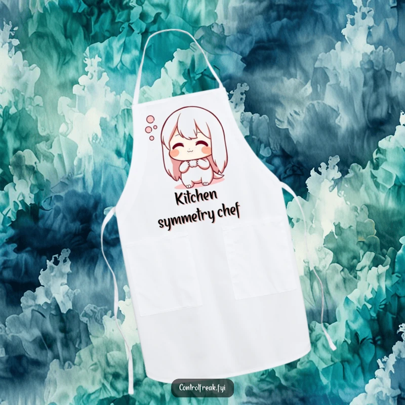 Funny apron featuring a character sighing contentedly over a perfectly arranged dish, ideal for a kitchen that values beauty.