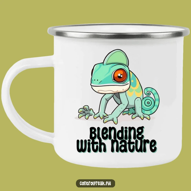 Adventure Funny Chameleon Pattern Camping Mug - Gift for Outdoorsy Individualists
