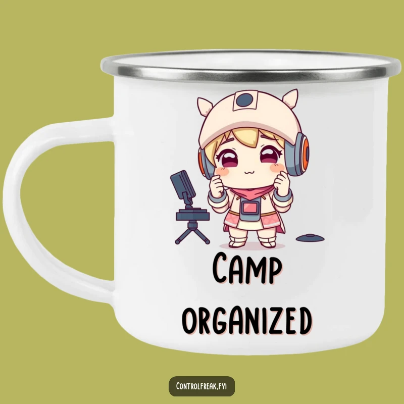 Funny Perfectionist Camping Mug: Smirking Character Design, Perfect Outdoor Funny Gift