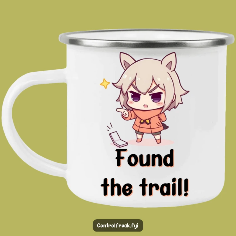 Funny Dramatic Pointer Camping Mug: Adventure Points with Humorous Importance!