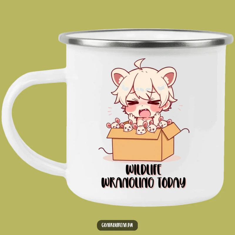 Funny Frazzled Mouse Herder Camping Mug: Outdoor Chaos Companion, Gift