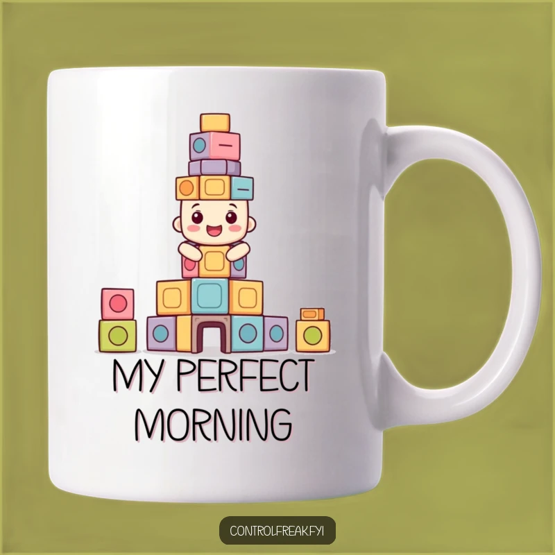 Funny Symmetrical Tower Mug - Happy Builder Gift for Perfectionists