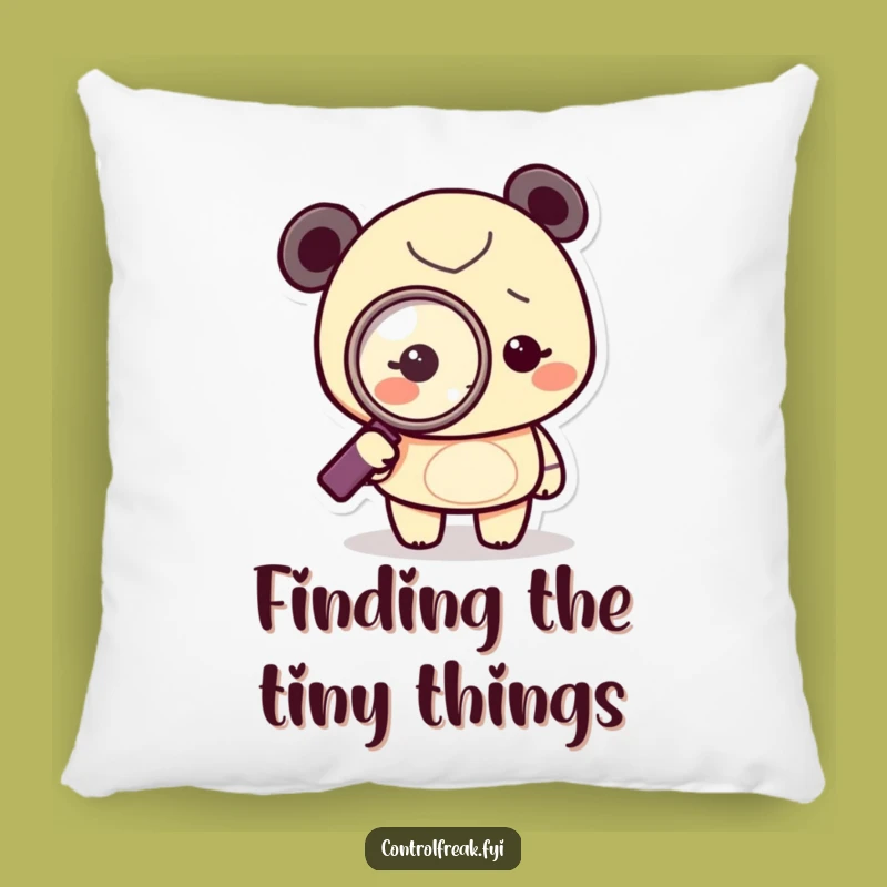 Funny Obsessed Detective Pillow: Cozy Cushion with Tiny Character Magnifying Glass, Comfy Funny Gift