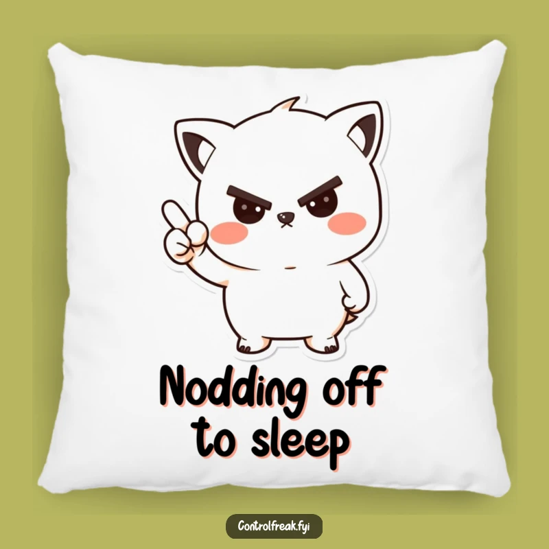 Funny Kawaii Nod Pillow: Cozy Comfort with a Stern, Friendly Approval