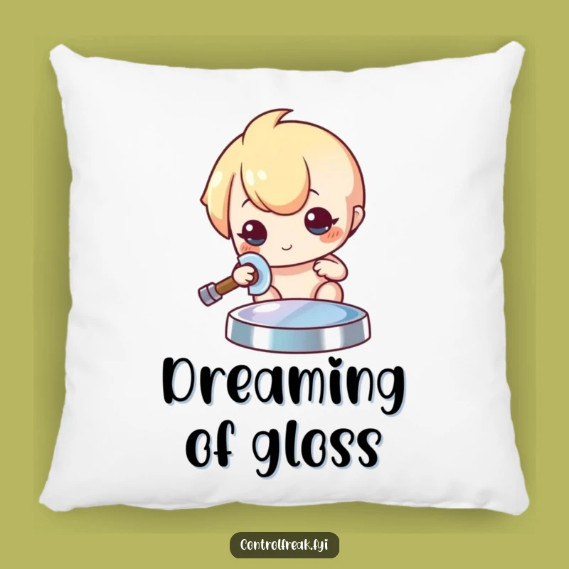 Funny Kawaii Polisher Pillow: Cozy Meticulous Shine, Gleaming Comfort, Sweet Gift