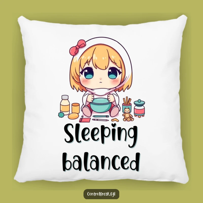 Funny Kawaii Symmetry Pillow: Cuddle Up with Balance & Cozy Comfort - Gift!