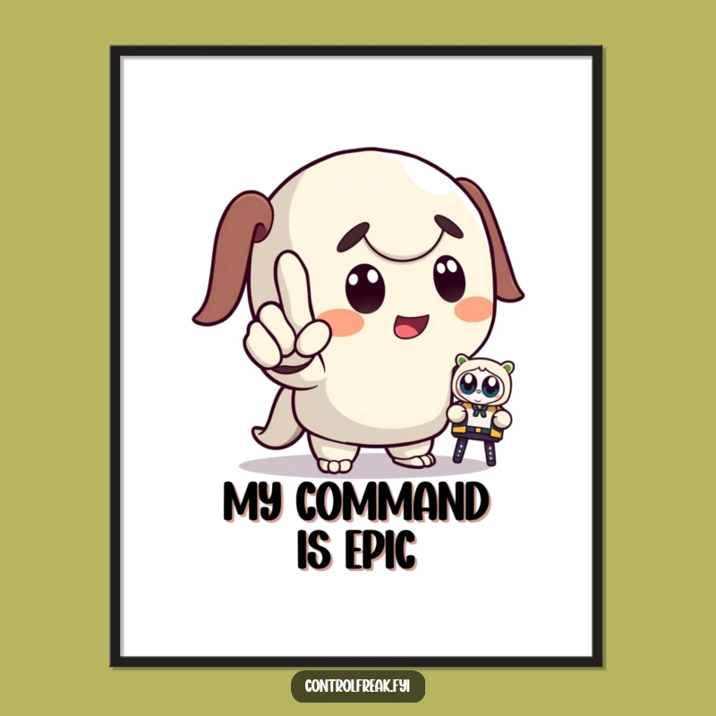 Funny Commander Digital Art: Dramatic Character Print, Perfect Humorous Wall Decor Gift