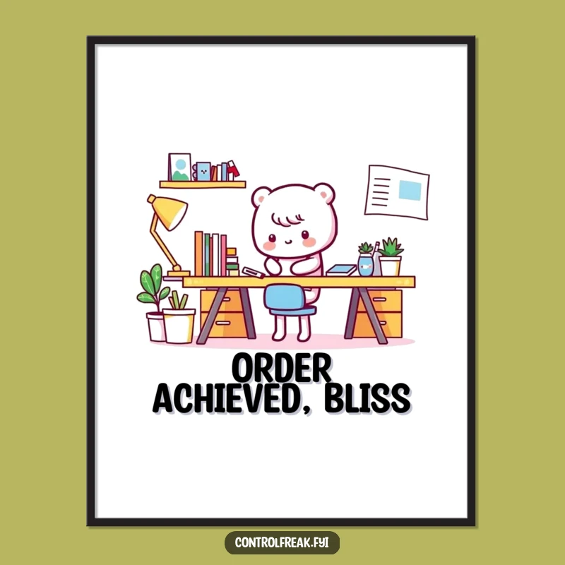 Funny Kawaii Desk Tidier Art: Instant Decor for Organized Spaces