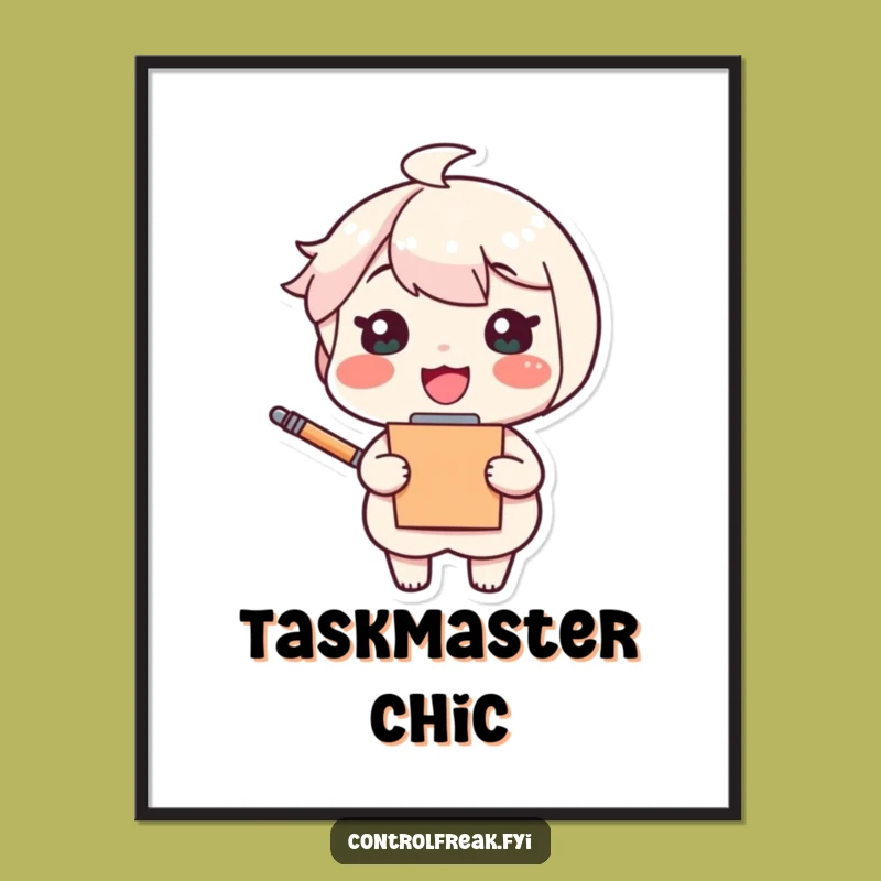 Funny Organizer Digital Art: Cheerful Character Print, Perfect Humorous Wall Decor Gift