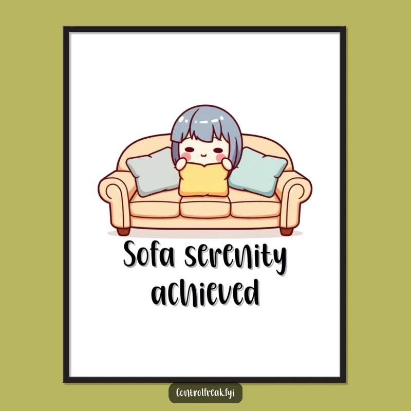 Funny Organizer Digital Art: Cute Character's Aligned Pillow Print