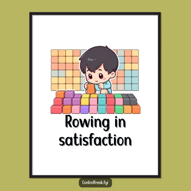 Funny Organizer Digital Art: Small Character Block Art, Instant Funny Gift Download