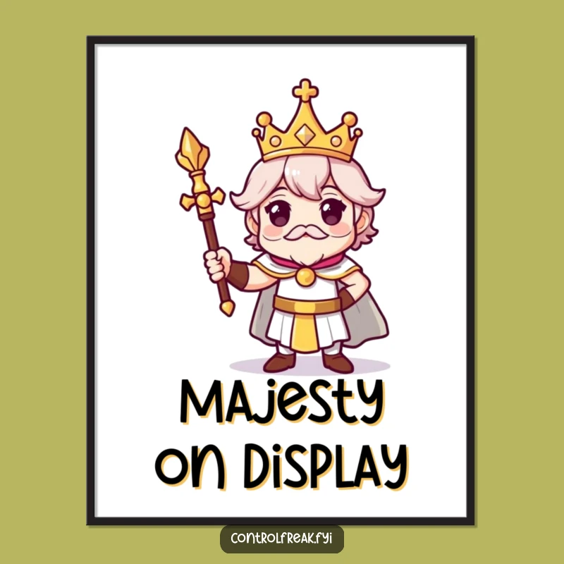 Funny Royal Digital Art: Regal Character Print, Perfect Humorous Wall Decor Gift