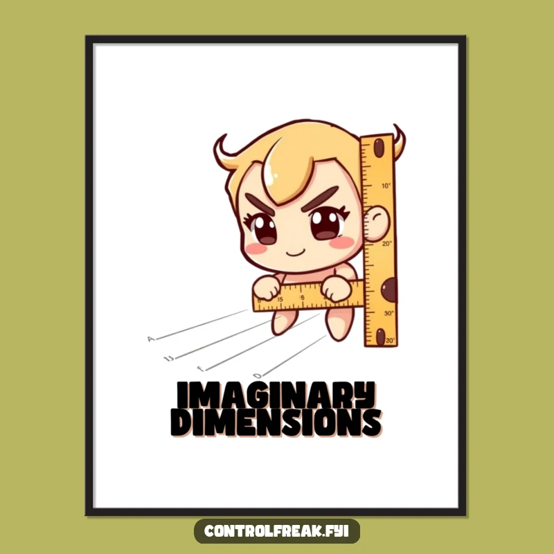 Funny Ruler Precision Art Print: Hilarious Decor for Thoughtful Spaces