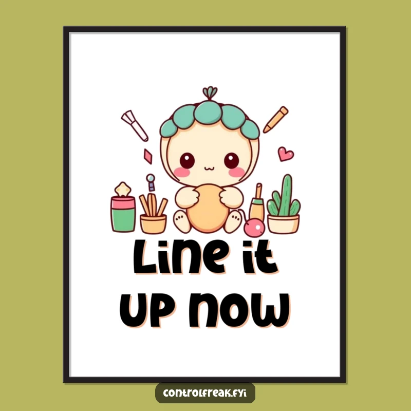 Funny Kawaii Digital Art: Hilarious Straight Line Decor for Organized Spaces