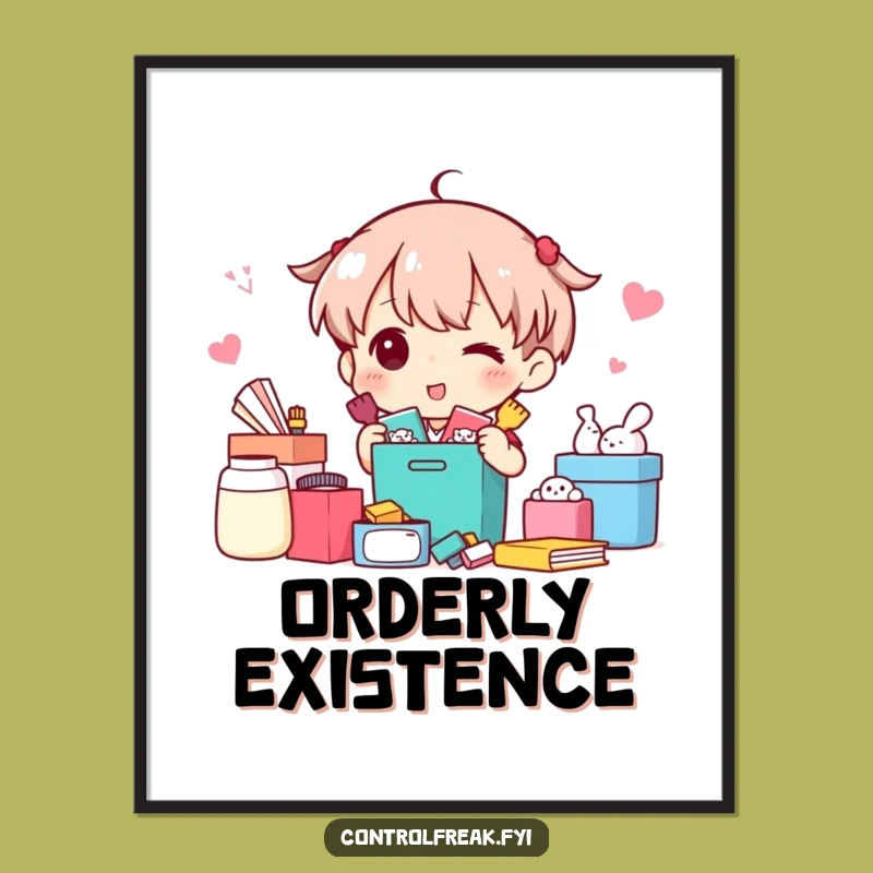 Funny Digital Art Print: Sorting Success - Witty Wall Art for the Organized Whiz