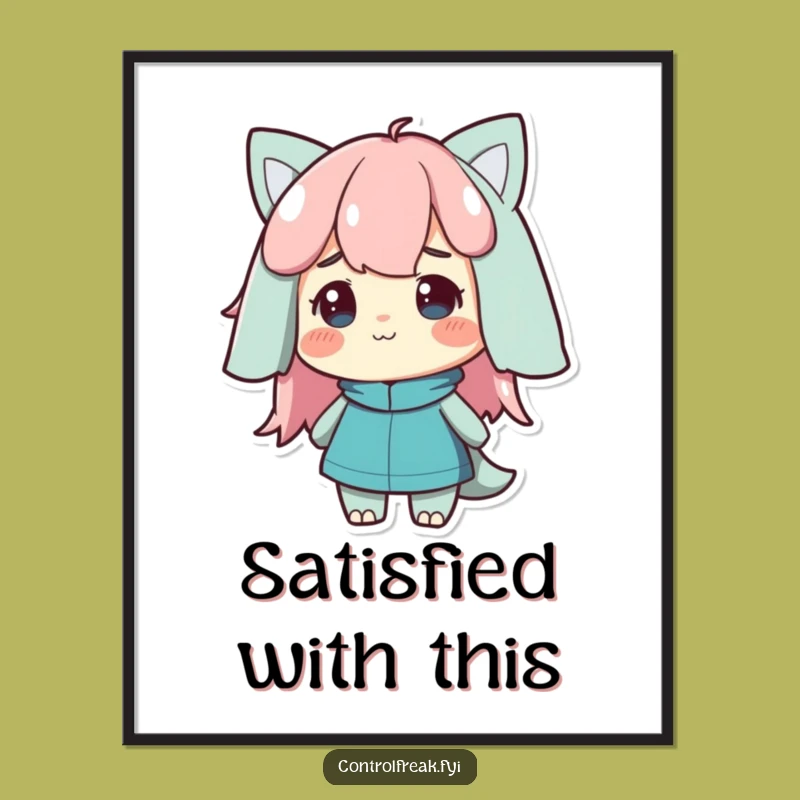 Funny Satisfied Nod Character Digital Art: Celebrate Order with Humor