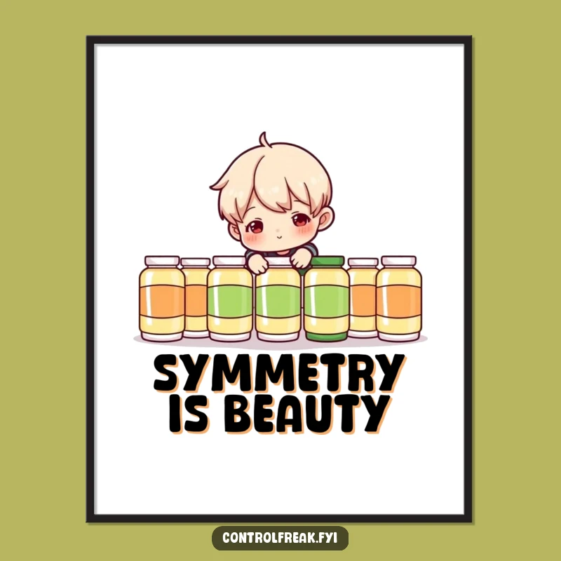 Funny Digital Art Print: Perfectionist Prankster - Witty Decor for the Detail-Obsessed