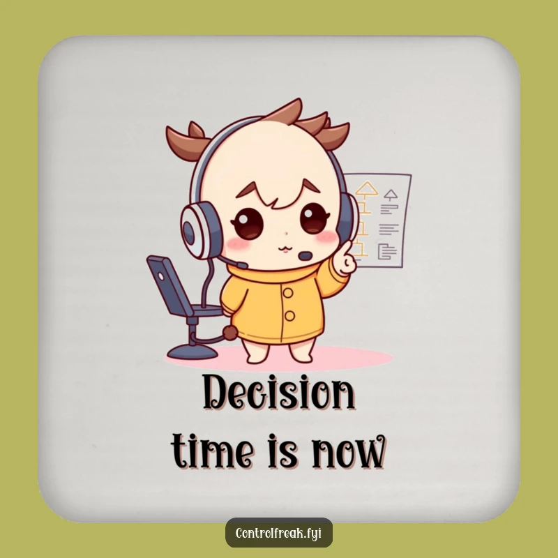 Funny Headset Flowchart Coaster: Strategic Drink Holder, Small Gift