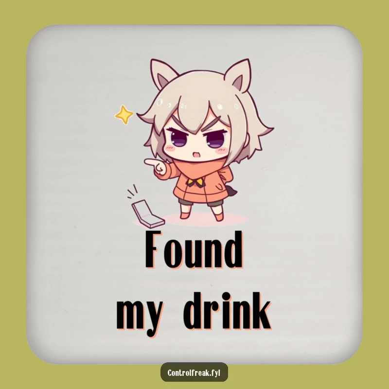 Funny Dramatic Pointer Drink Coaster: Protect Surfaces with Comical Importance!