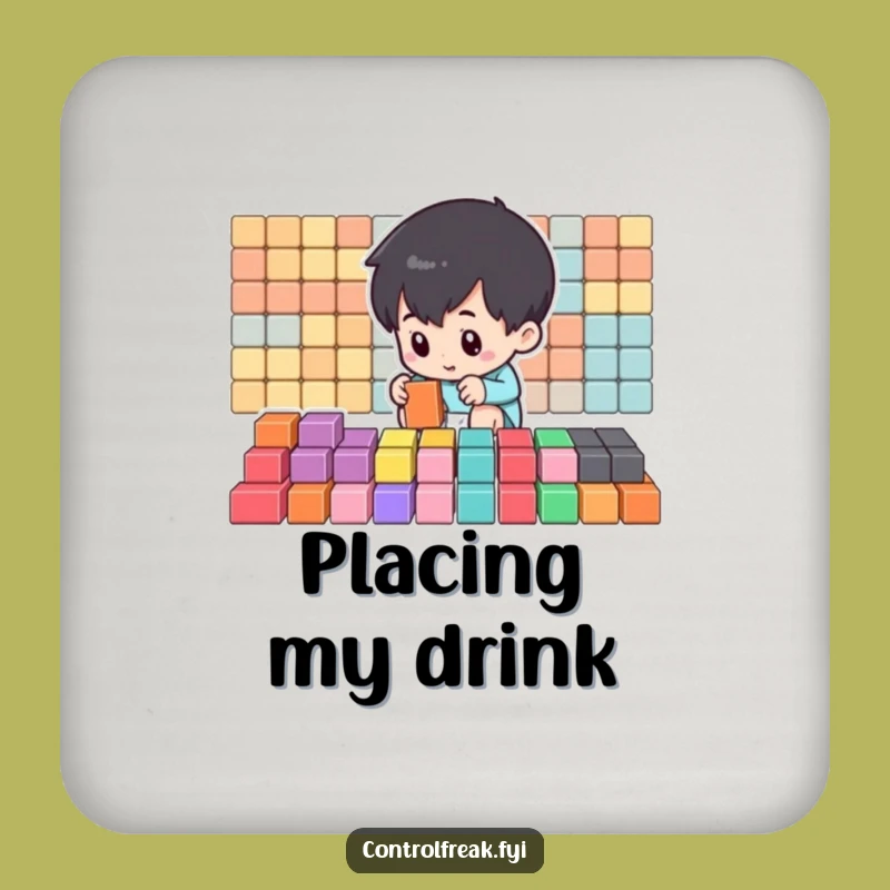 Funny Organizer Coaster: Protect Surfaces with Small Character Arranging Blocks, Unique Funny Gift