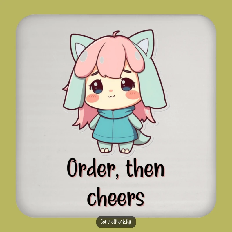 Funny Satisfied Nod Character Coaster: Protect Surfaces with Orderly Approval