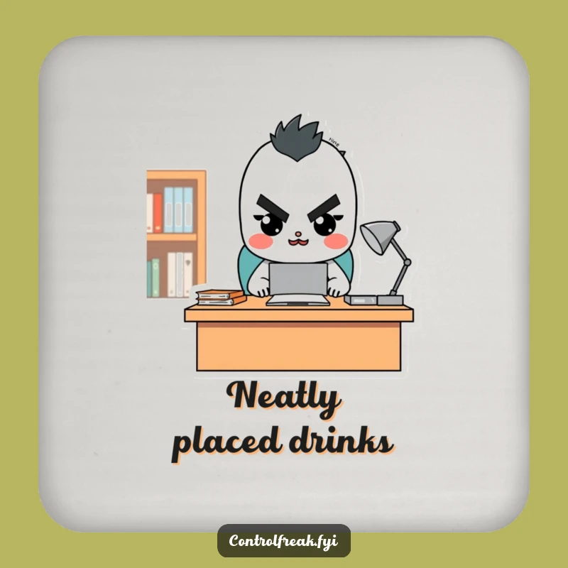 Funny Tidy Desk Character Coaster - Hilarious Organizer Protection, Great Gift