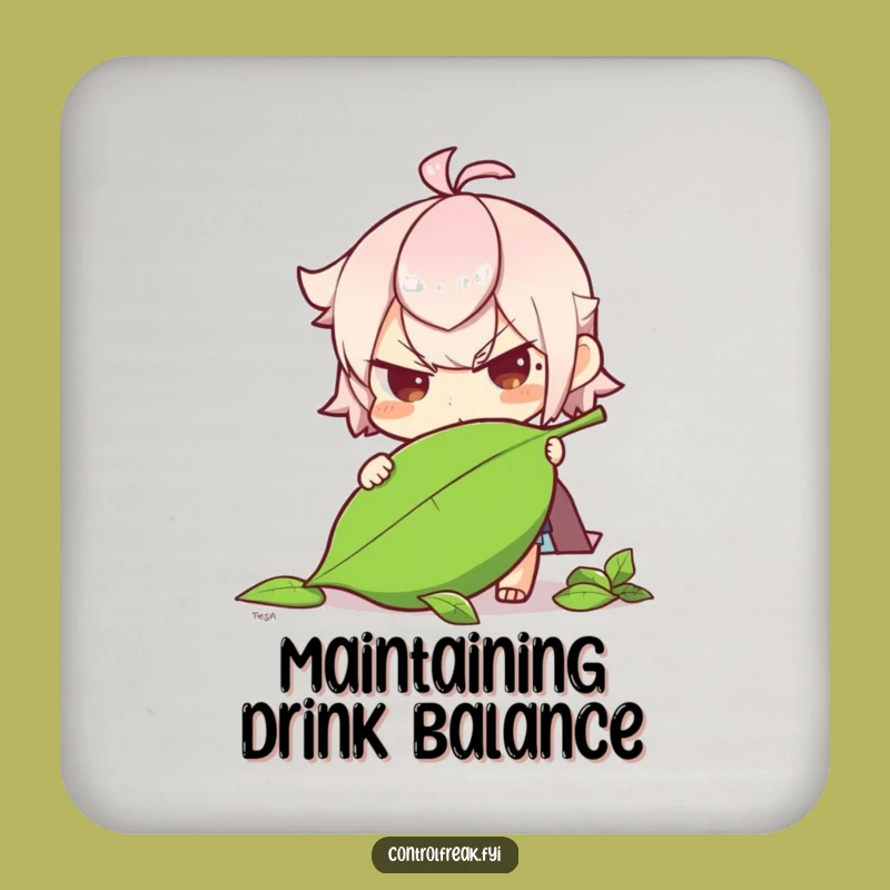 Funny Determined Leaf Straightener Coasters: Nature's Gentle Touch