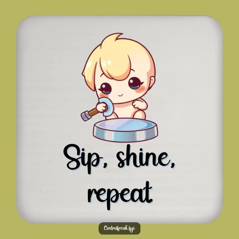 Funny Kawaii Polisher Coaster: Meticulous Shine Protection, Gleaming Surface, Cute Drink Gift