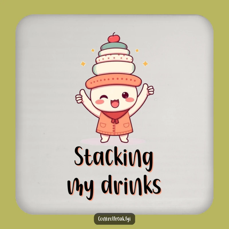 Funny Kawaii Perfectionist Coaster: Protect Surfaces with Tidy Triumphs!