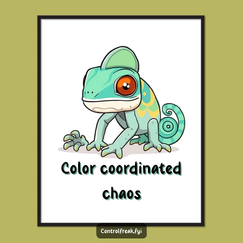 Funny Chameleon Pattern Poster - Quirky Wall Art Gift for Eclectic Decor