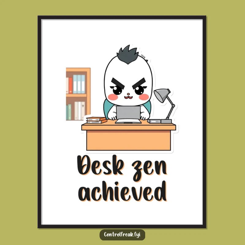 Funny Tidy Desk Character Poster - Hilarious Organizer Art, Perfect Decor