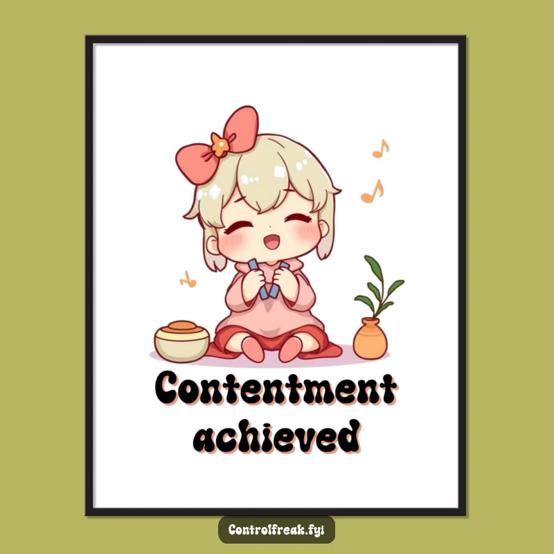 Funny Contented Cleaner Poster: Art That Brings Peace Home!