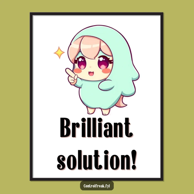 Funny Genius Solution Poster: Art That Illuminates Ideas!