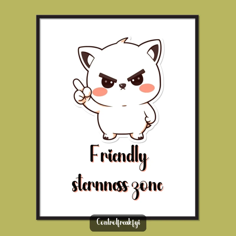 Funny Kawaii Nod Poster: Add Stern, Friendly Humor to Your Walls