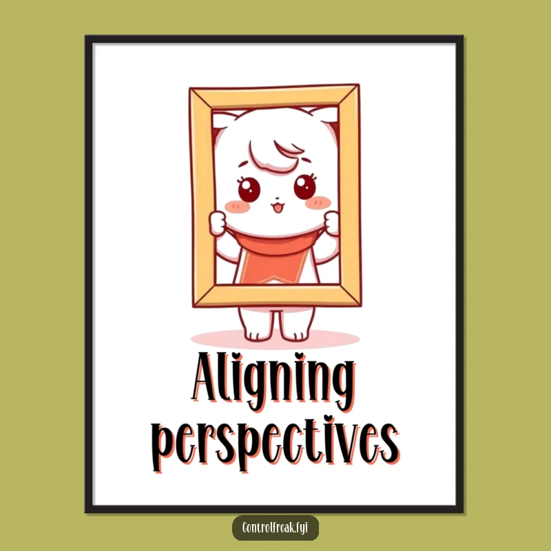 Funny Kawaii Picture Frame Poster: Art for the Aligned