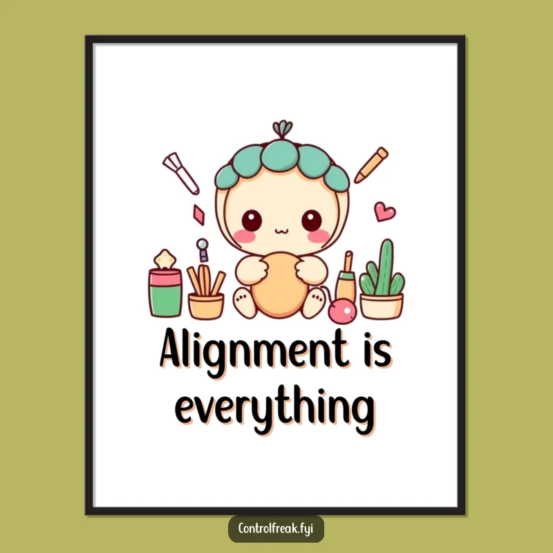 Funny Kawaii Poster: Hilarious Decor for Straight Line Lovers and Neat Freaks