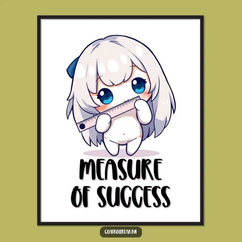 Funny Measuring Character Poster - Hilarious Precise Art, Perfect Decor