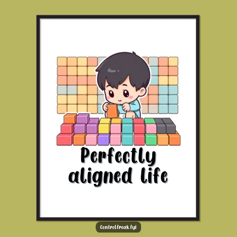 Funny Organizer Poster: Small Character Block Art, Quirky Funny Gift for Wall Decor