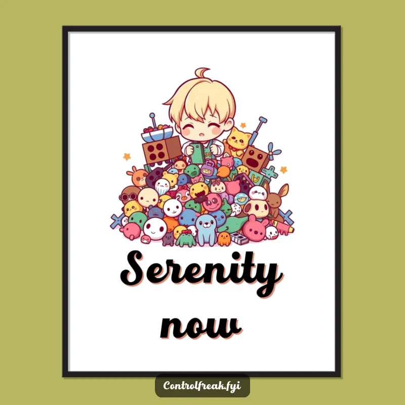 Funny 'Tidy Titan' Poster: Inspirational Character Organizing Toys, Perfect Gift for Motivated Neatness!