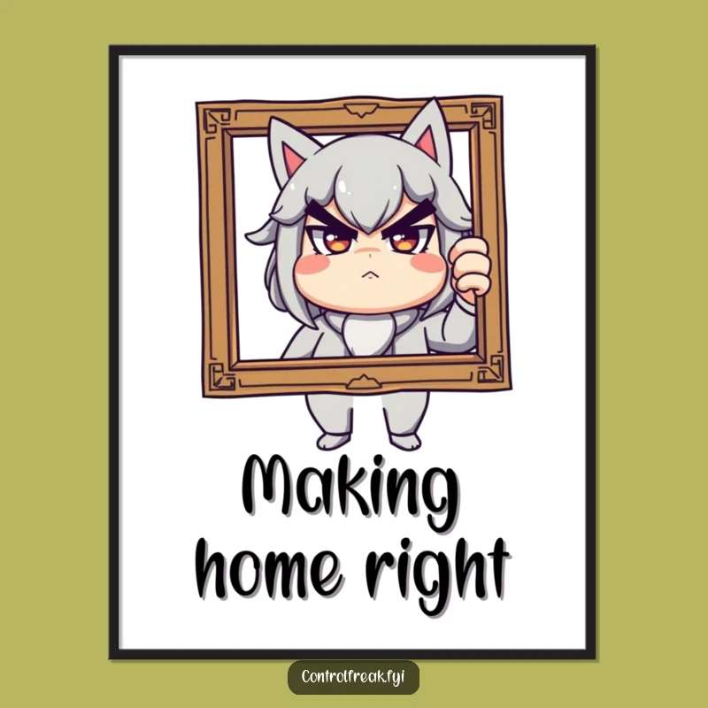 Funny Wall Art Poster: Stern Playful Framer, Quirky Home Decor Gift