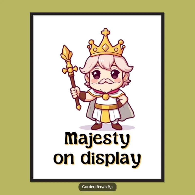 Funny Royal Poster: Regal Character Art, Perfect Humorous Wall Decor Gift