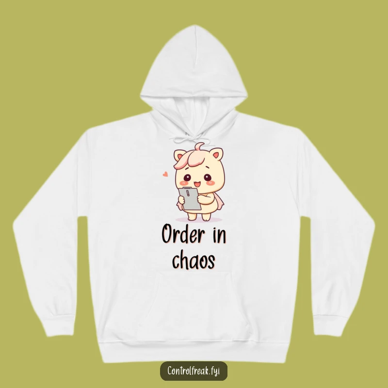 Cozy Funny Kawaii Organizer Hoodie - Smile & Organize!