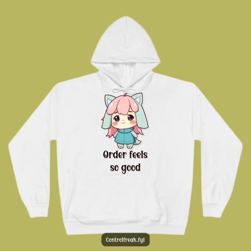 Funny Satisfied Nod Character Hoodie: Cozy Comfort for the Orderly Mind