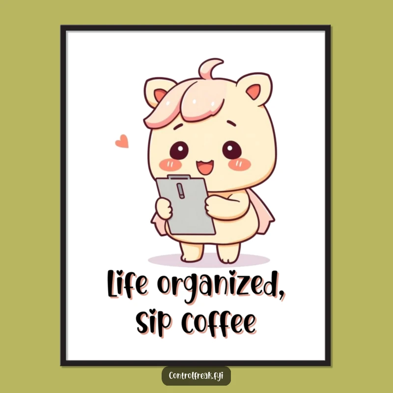 Free Printable Kawaii Organizer Wall Art - Funny Smile Decor Downloadable Art