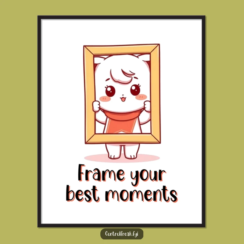 Free Printable Kawaii Picture Frame Art - Funny Downloadable Decor for Balanced Spaces