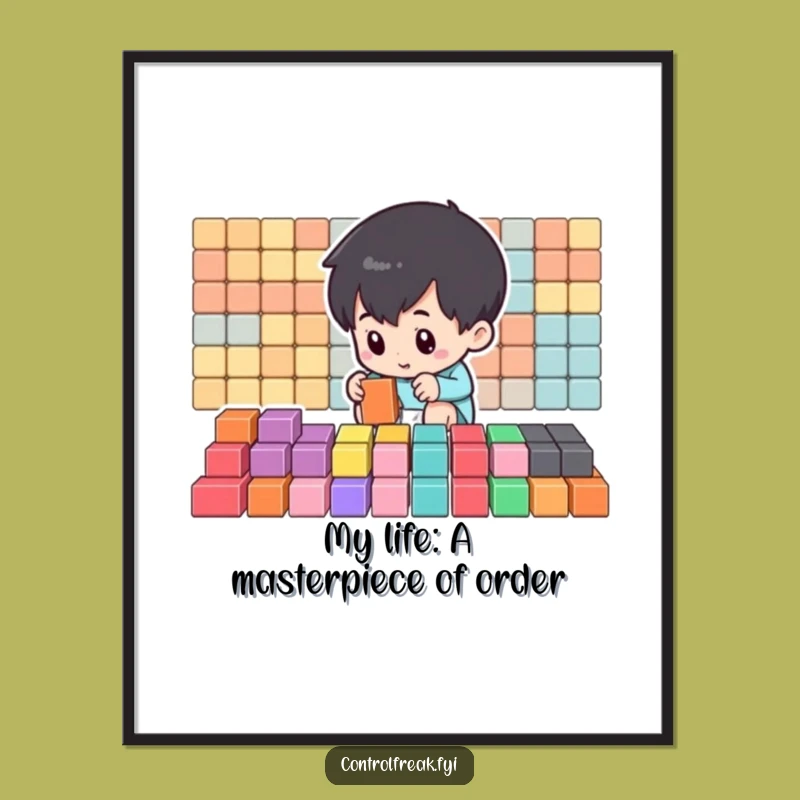 Funny Free Printable Wall Art: Organized Character, Tidy Blocks, Downloadable Humor Decor!
