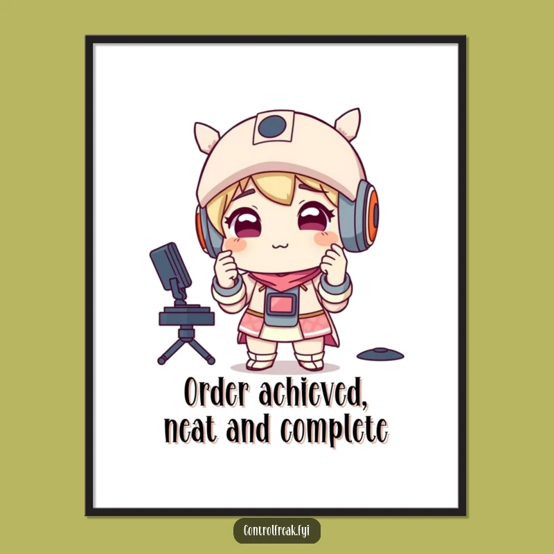 Funny Free Printable Wall Art: Neat Freak Character, Organized Downloadable Poster