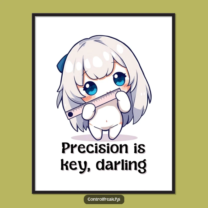 Funny Free Printable Wall Art: Tiny Ruler Character, Meticulous Decor